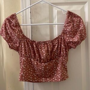 Pink floral croptop